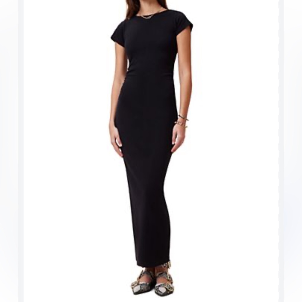 Black Maxi Short Sleeve Dress - Size XS